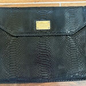 Michael Kors Black Snakeskin Laptop Case
